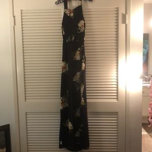 Floral Navy backless Maxi